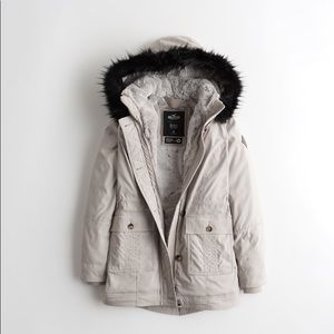 hollister faux fur coat